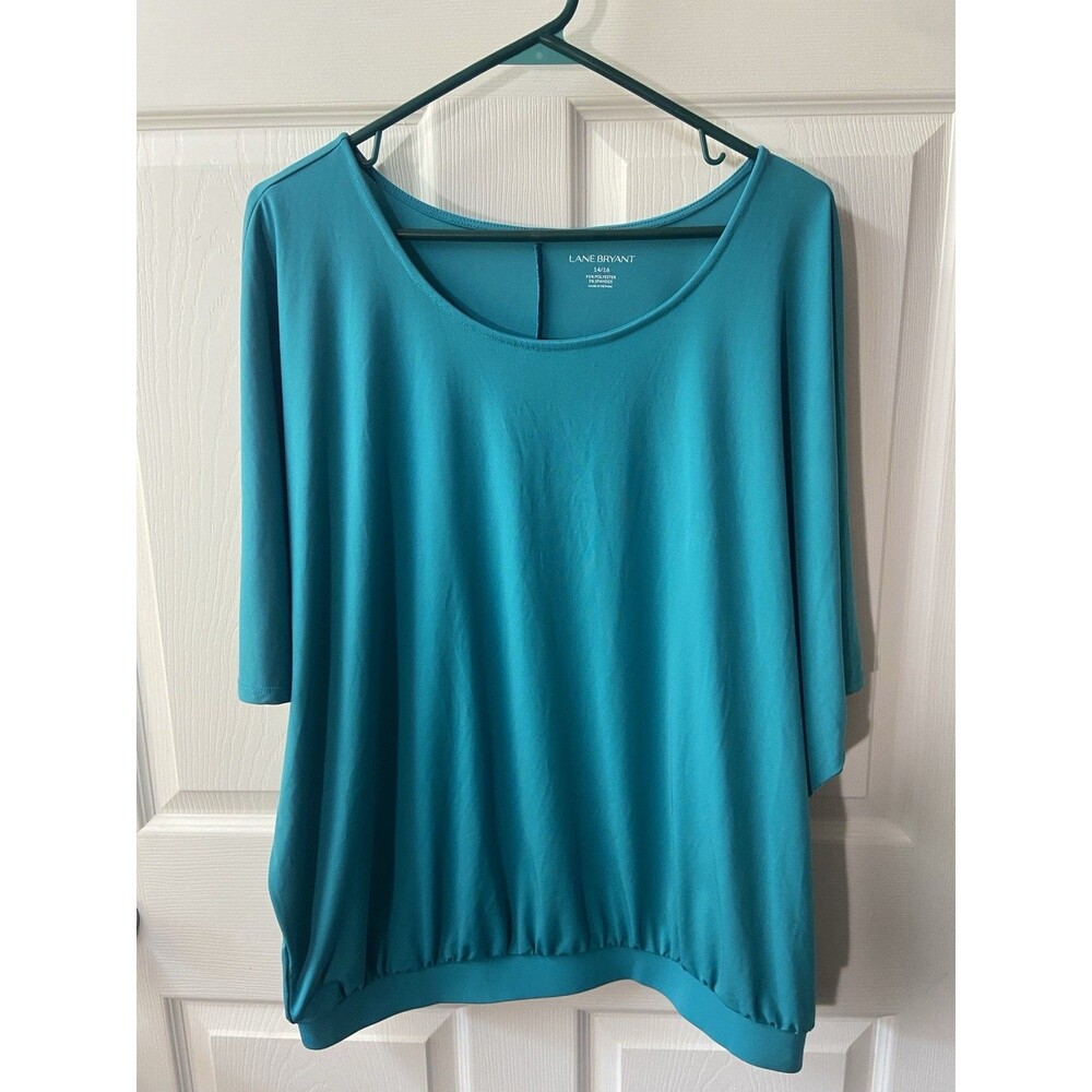 Lane Bryant Womens Plus 14/16 Stretch Dolman Sleeve Tunic Top Teal